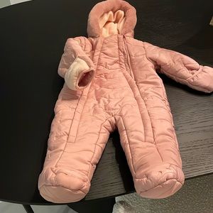 Kensie Girl Jumpsuit Warm Baby Zip Front, Attached Hood, Hand Warmer